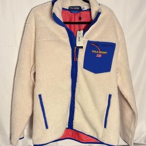 Polo by Ralph Lauren Kids Cream and Blue Puffer Jacket